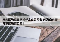 海南区块链三家标杆企业公司名单[海南有哪几家区块链公司]